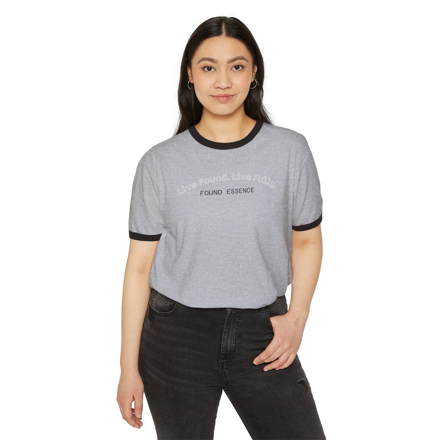 “Live Found. Live Fully.” Ringer T-Shirt | Retro-Inspired Everyday Comfort - Found Essence