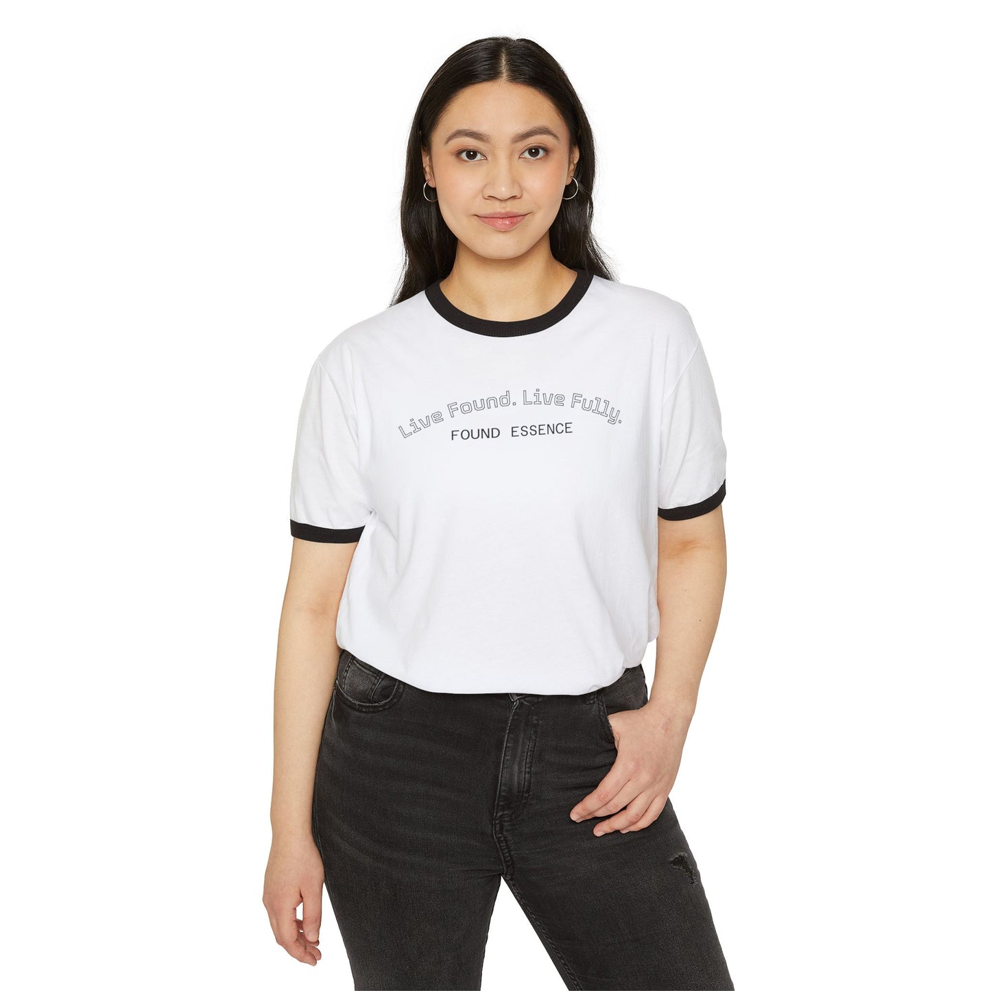 “Live Found. Live Fully.” Ringer T-Shirt | Retro-Inspired Everyday Comfort - Found Essence