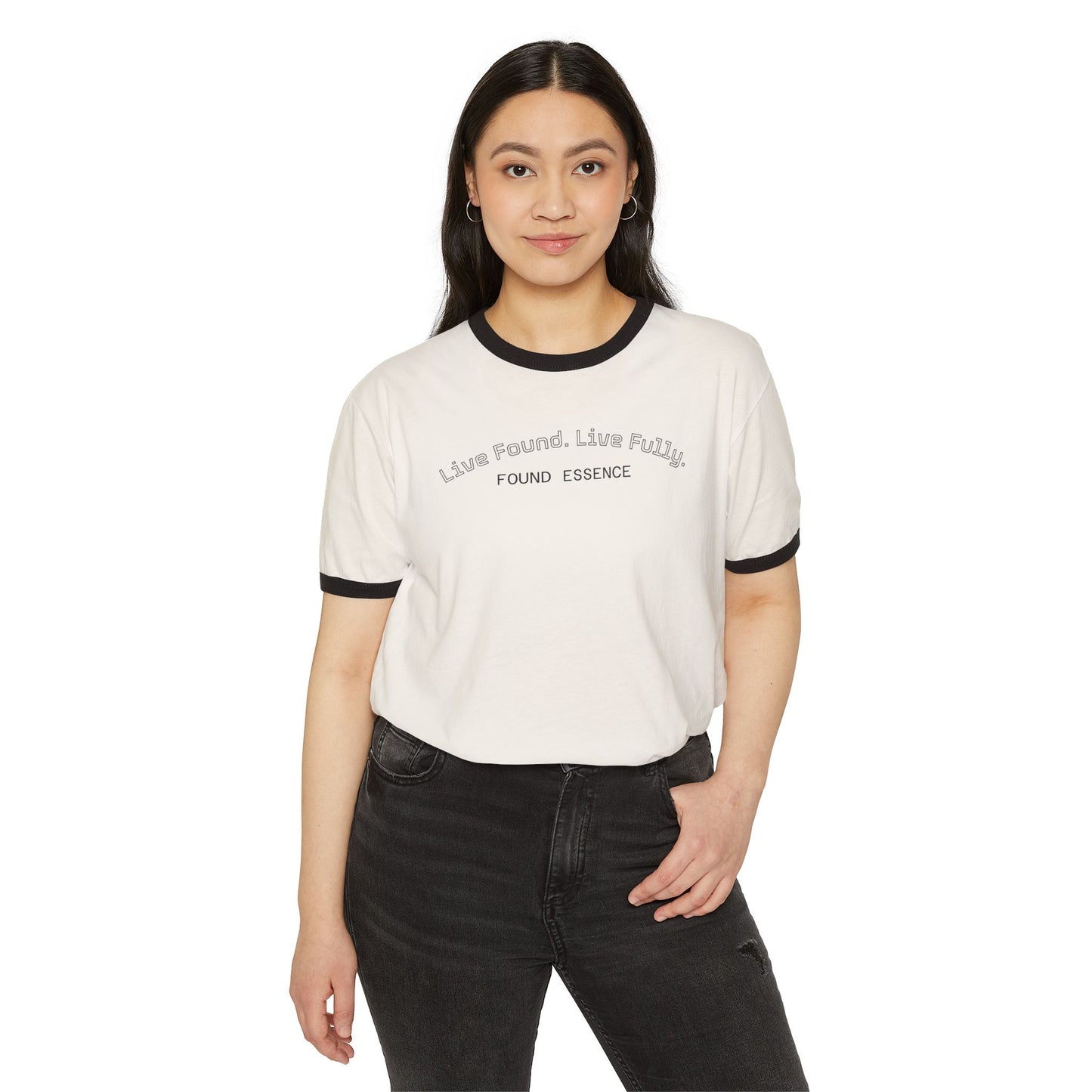 “Live Found. Live Fully.” Ringer T-Shirt | Retro-Inspired Everyday Comfort - Found Essence