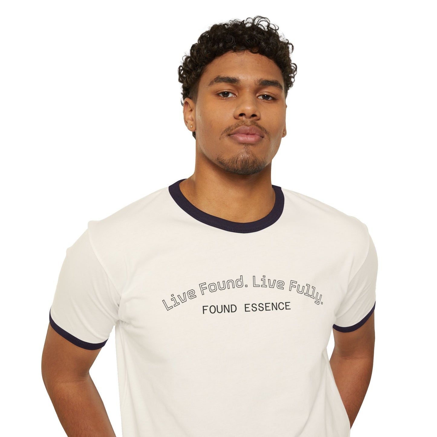 “Live Found. Live Fully.” Ringer T-Shirt | Retro-Inspired Everyday Comfort - Found Essence