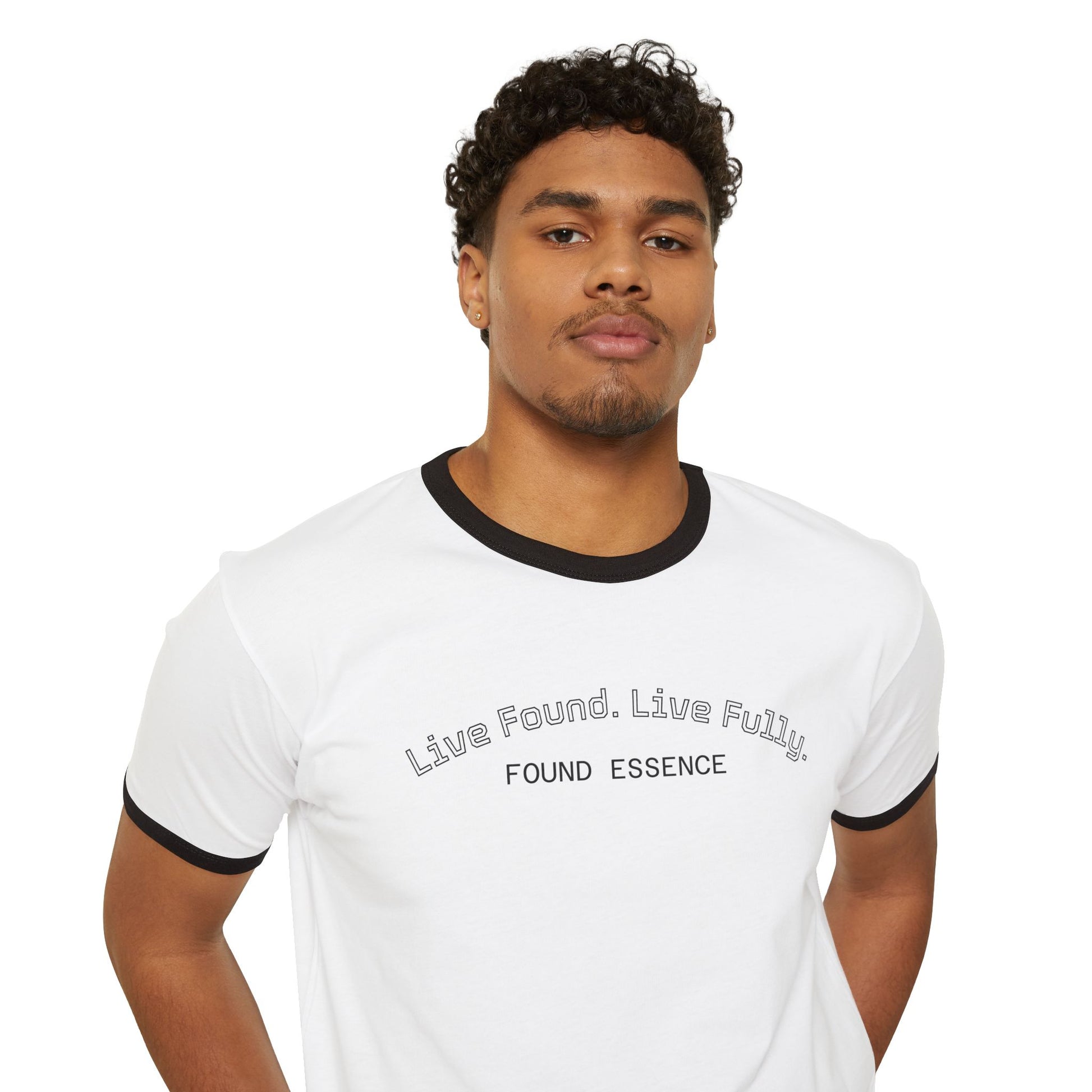 “Live Found. Live Fully.” Ringer T-Shirt | Retro-Inspired Everyday Comfort - Found Essence 