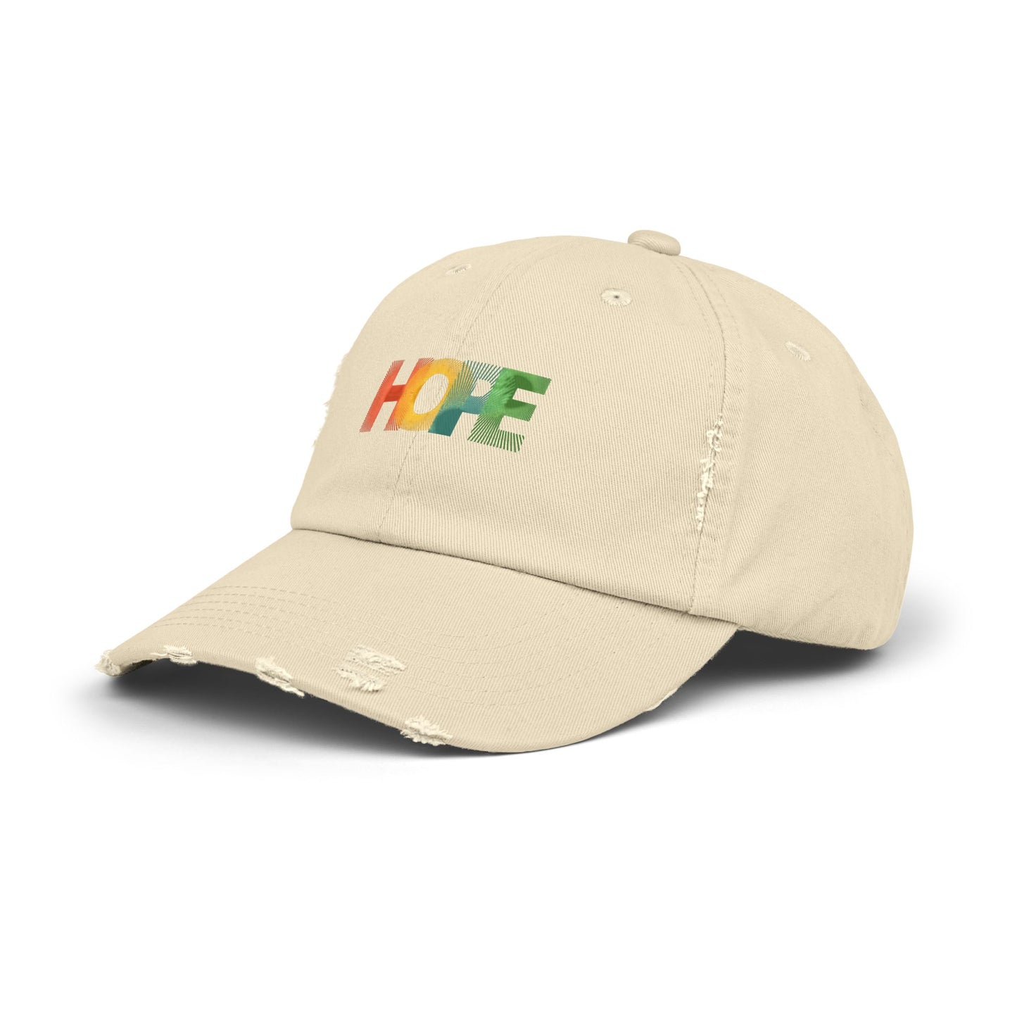 FoundEssence Hope Distressed Cap – Adjustable, Casual & Full of Good Vibes