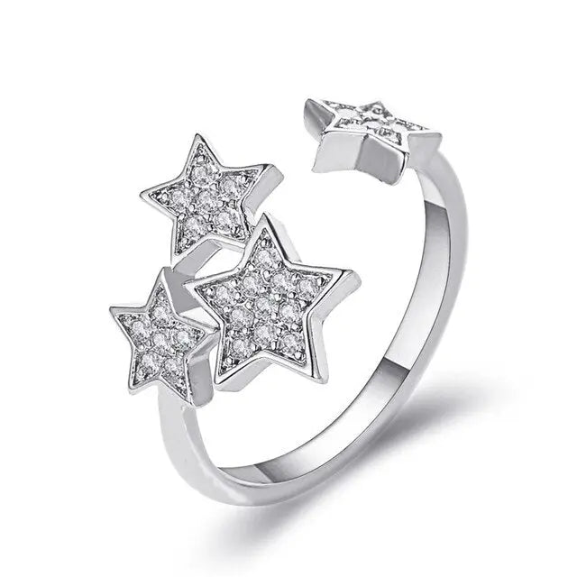 Lightning Opening Rings – Rock-Hip Hop Style, Adjustable Copper Ring in Silver & Rose Gold - Found Essence