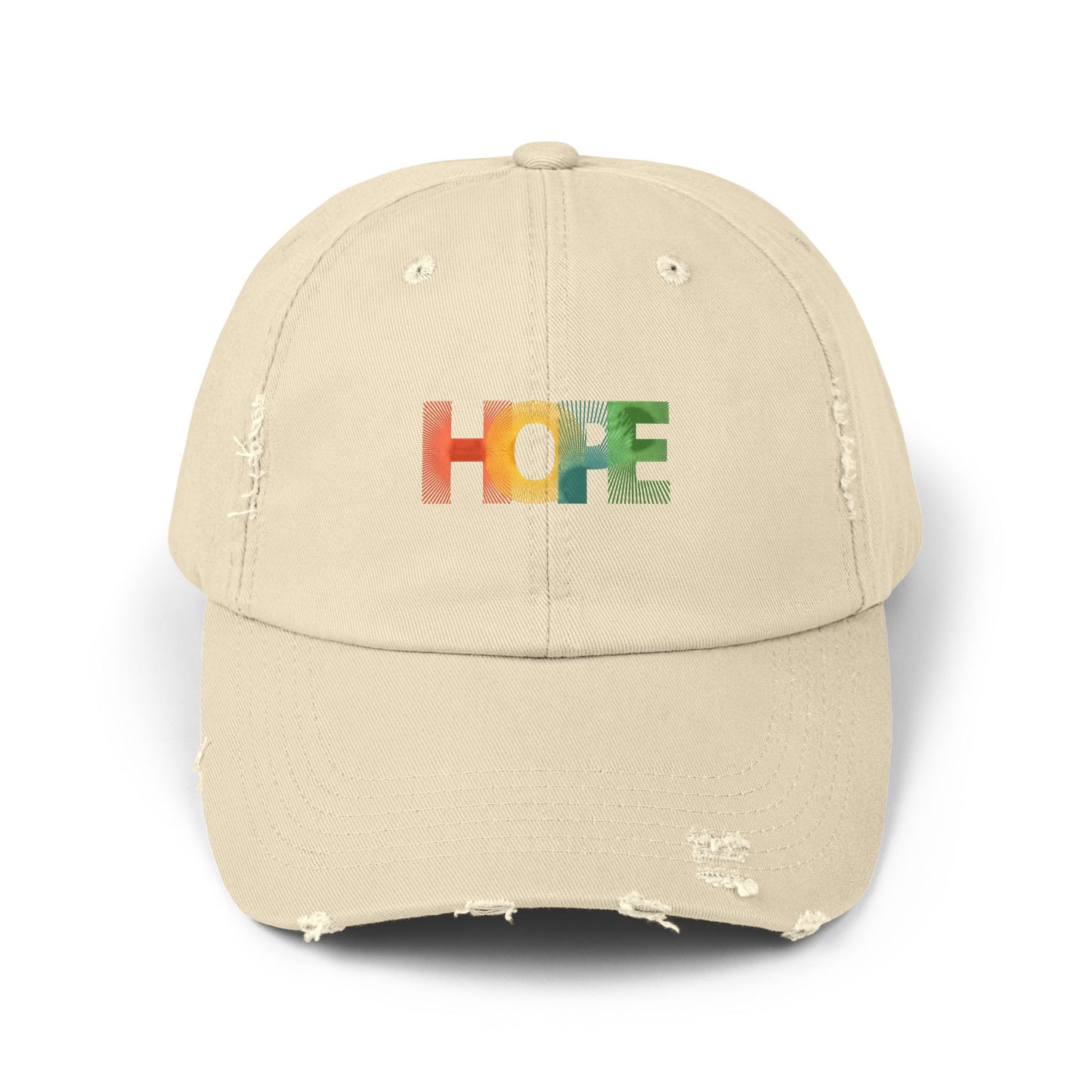 FoundEssence Hope Distressed Cap – Adjustable, Casual & Full of Good Vibes