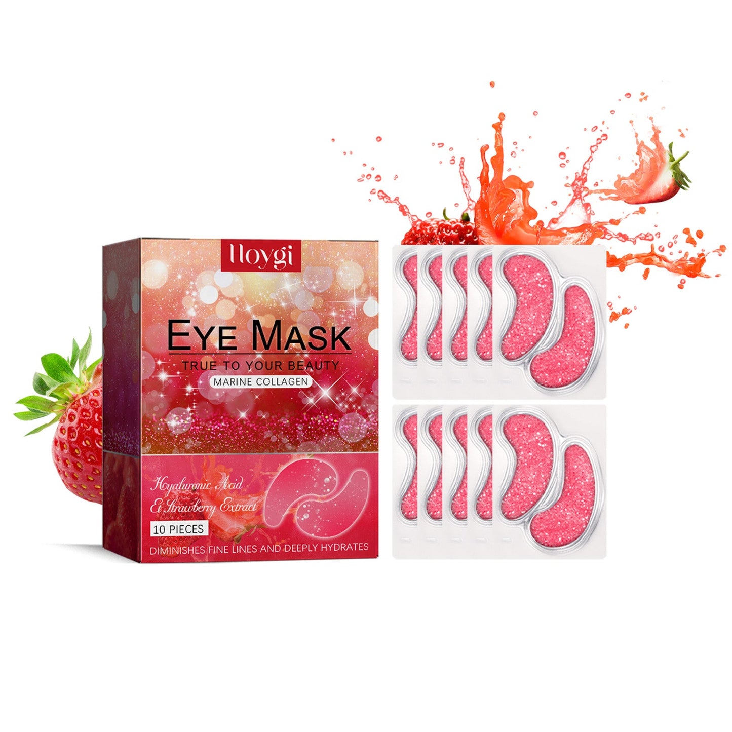 Hoygi Strawberry Gel Eye Patches – Anti-Wrinkle, Dark Circle & Puffiness Treatment - Found Essence 