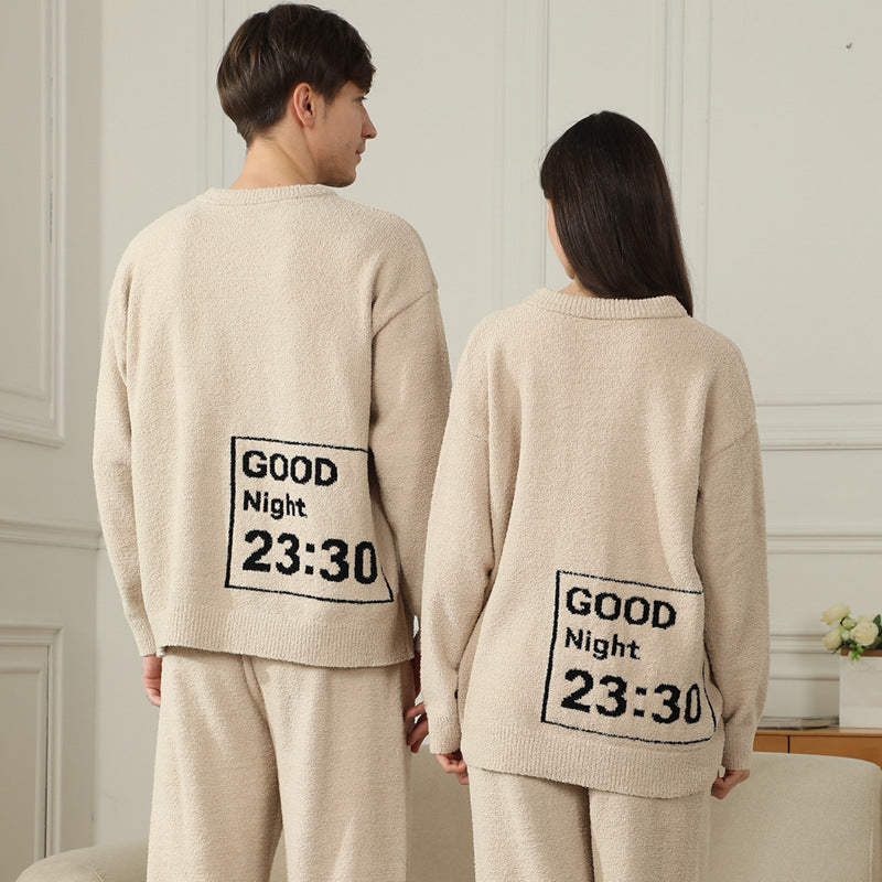 Half-Fleece Couple's Home Clothes Set – Soft Plush Sleepwear with Multiple Color Options – Cozy Style Lounge Set - Found Essence 