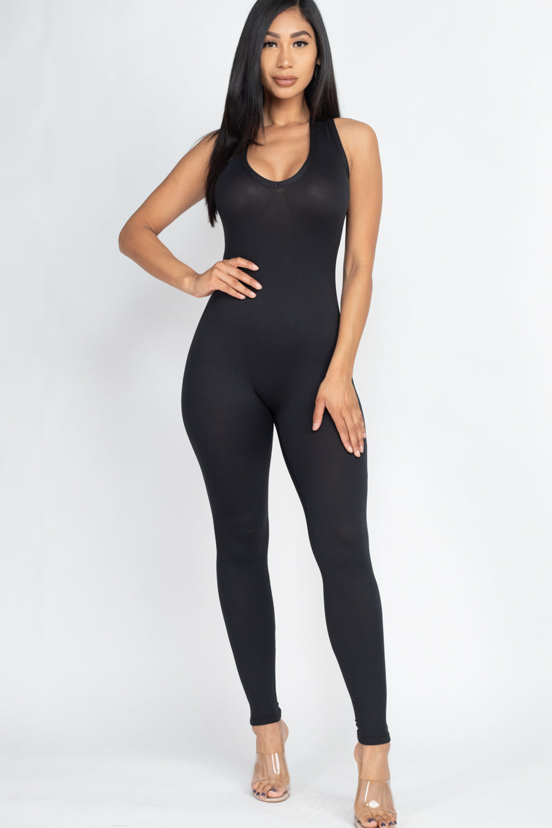 Racer Back Bodycon Jumpsuit - Found Essence 