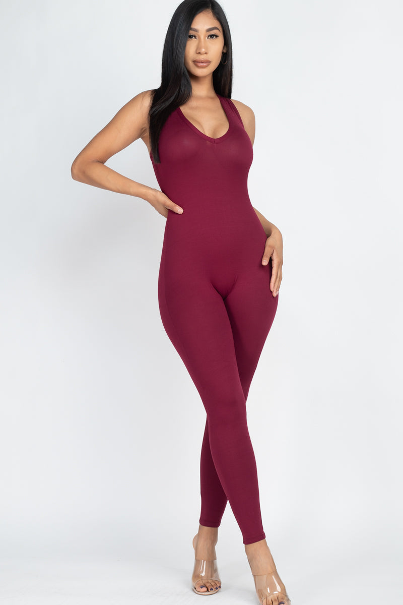 Racer Back Bodycon Jumpsuit - Found Essence 