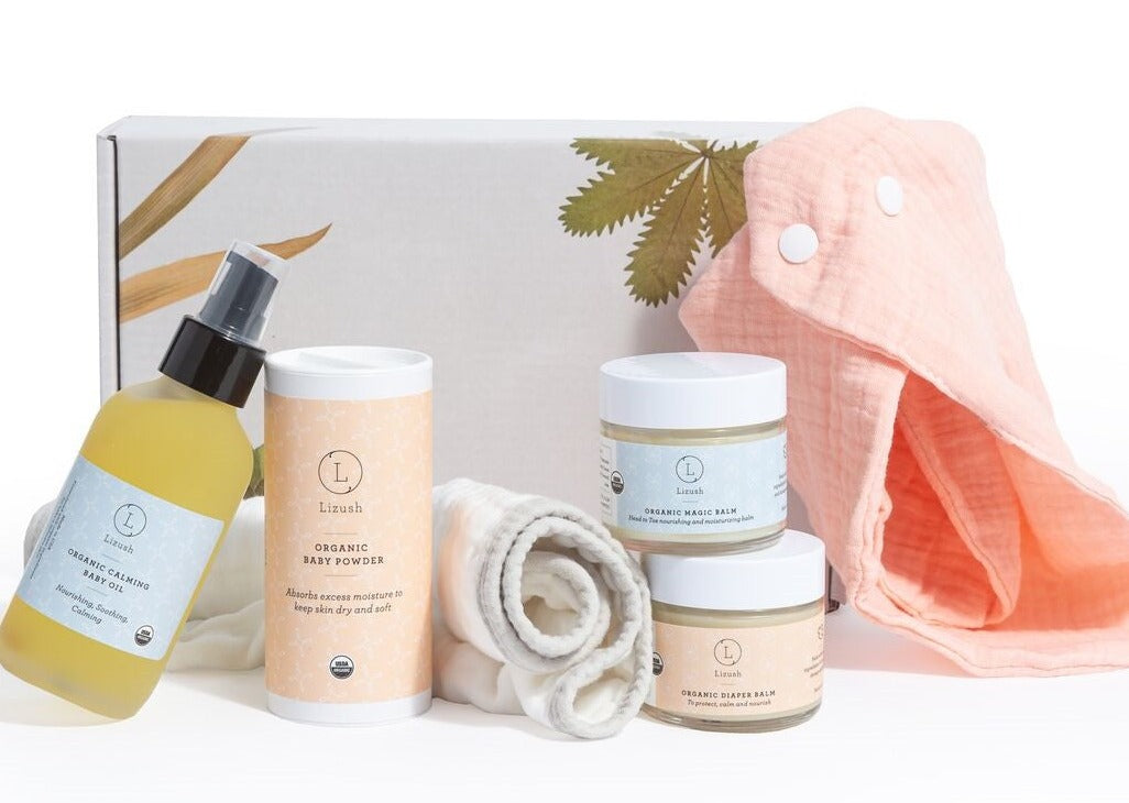 Organic full care new baby gift set - welcome little one! - Found Essence 