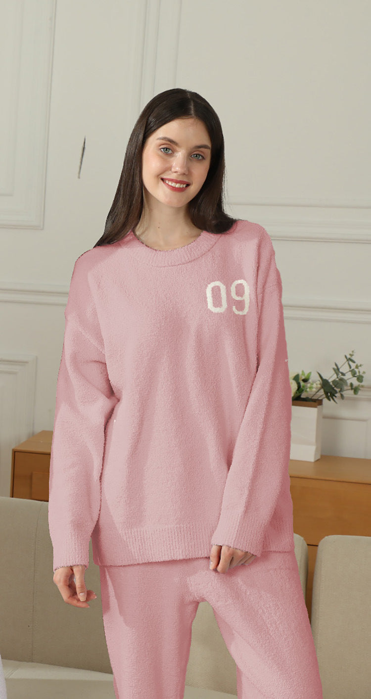Half-Fleece Couple's Home Clothes Set – Soft Plush Sleepwear with Multiple Color Options – Cozy Style Lounge Set - Found Essence 
