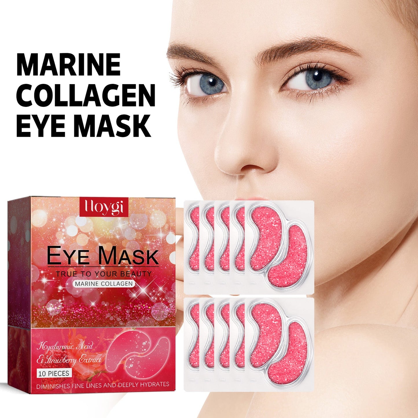 Hoygi Strawberry Gel Eye Patches – Anti-Wrinkle, Dark Circle & Puffiness Treatment - Found Essence 