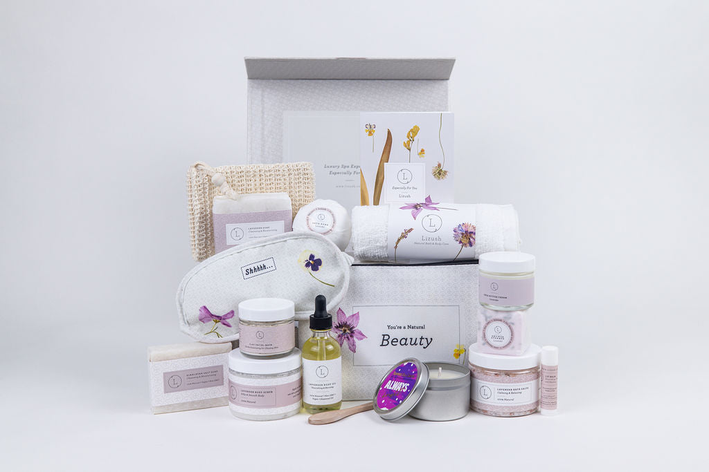 Special Day Gift, Birthday Gift Basket, Lavender Natural Bath & Body - Found Essence 