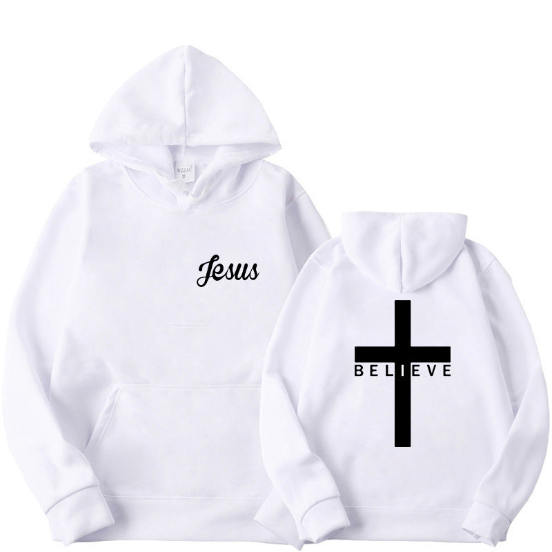 Believe Cross Printed Hoodie Men&