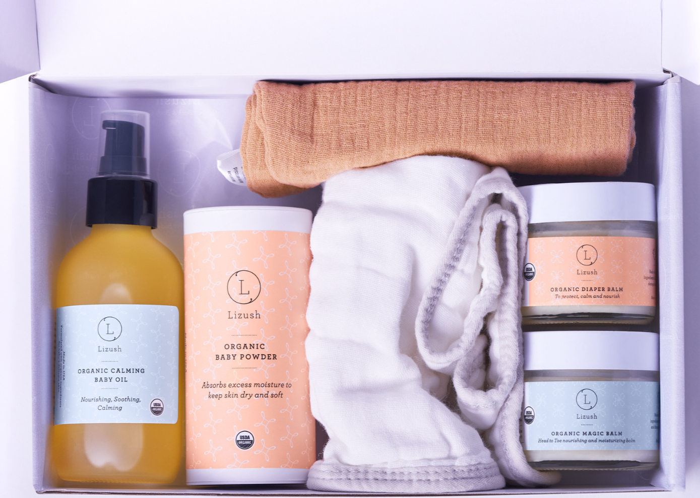 Organic full care new baby gift set - welcome little one! - Found Essence 
