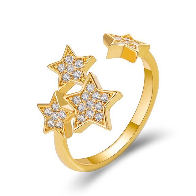 Lightning Opening Rings – Rock-Hip Hop Style, Adjustable Copper Ring in Silver & Rose Gold - Found Essence