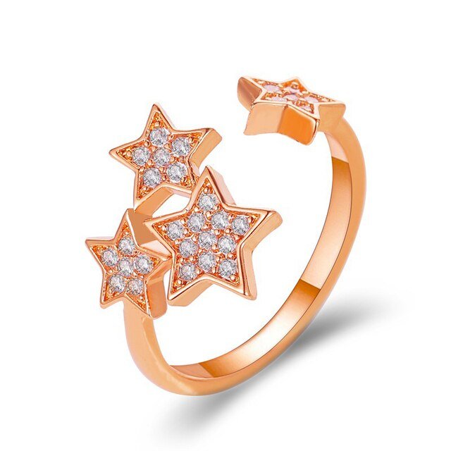 Lightning Opening Rings – Rock-Hip Hop Style, Adjustable Copper Ring in Silver & Rose Gold - Found Essence