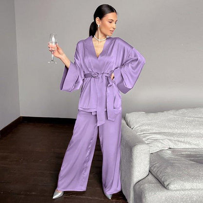 2 Piece Set Satin Sleepwear - Found Essence