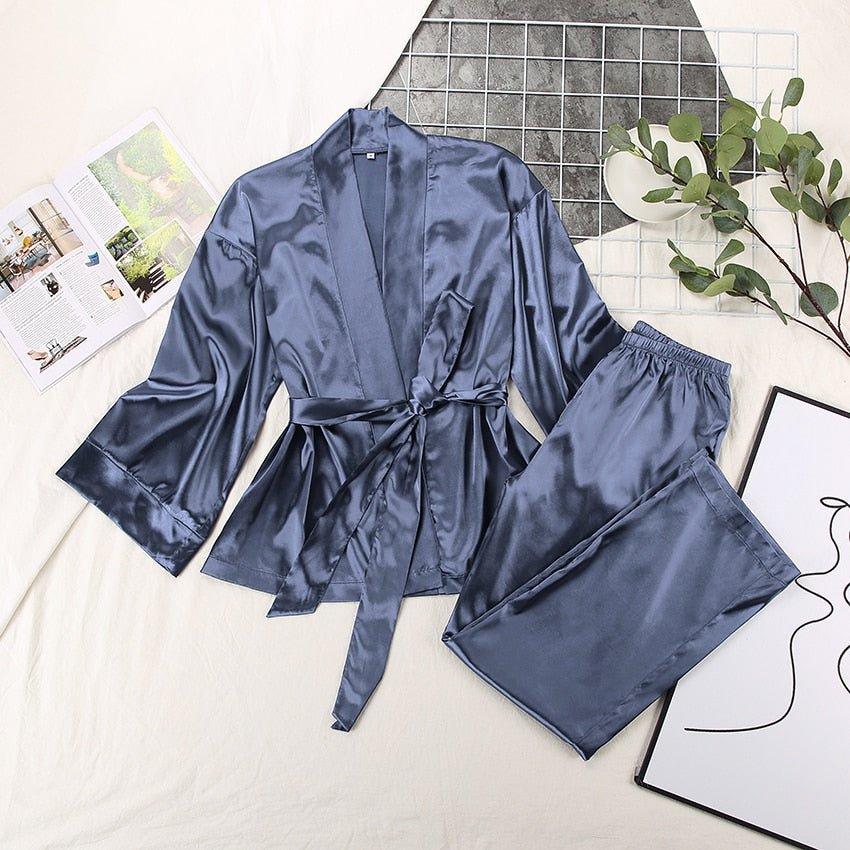 2 Piece Set Satin Sleepwear - Found Essence