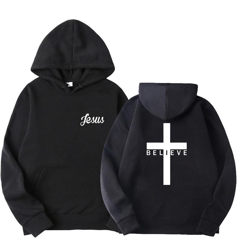 Believe Hoodie Jesus Print - Found Essence