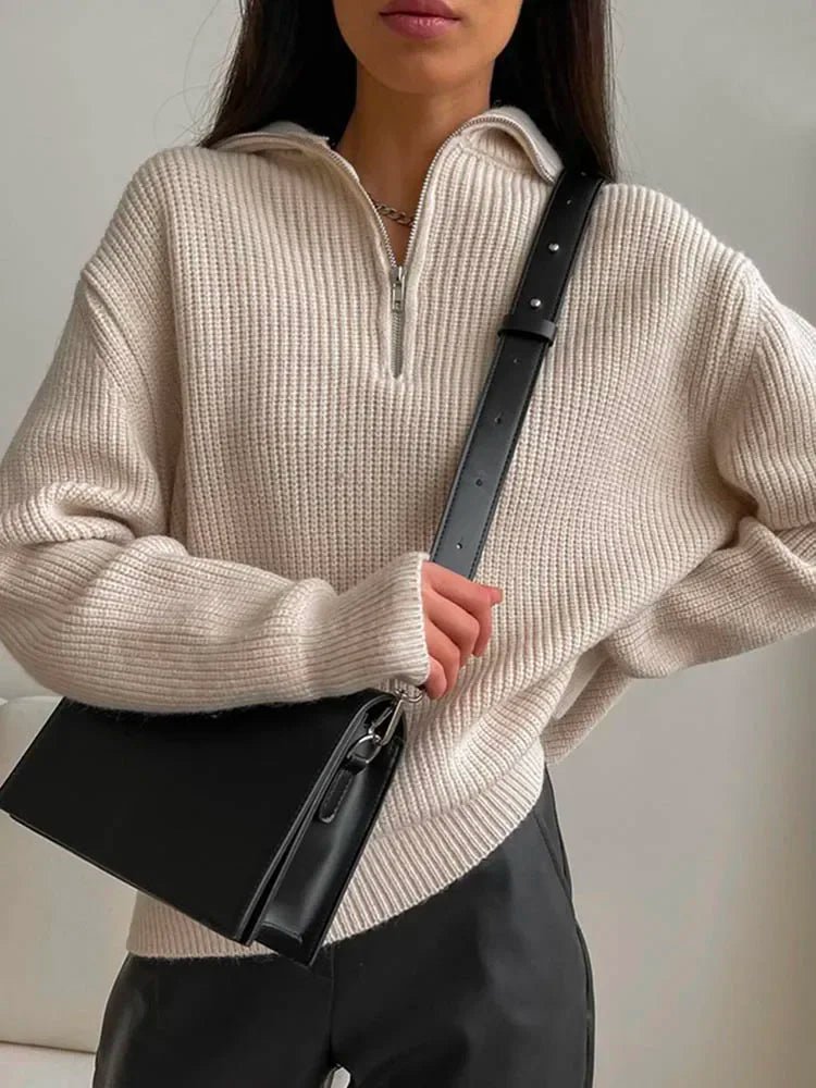 Turtleneck Zipper Sweater - Found Essence