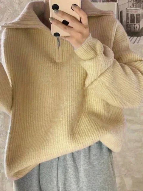 Turtleneck Zipper Sweater - Found Essence