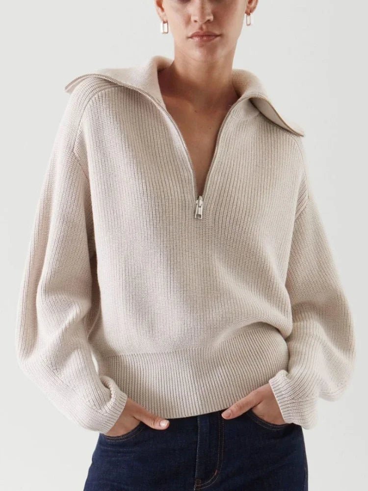 Turtleneck Zipper Sweater - Found Essence