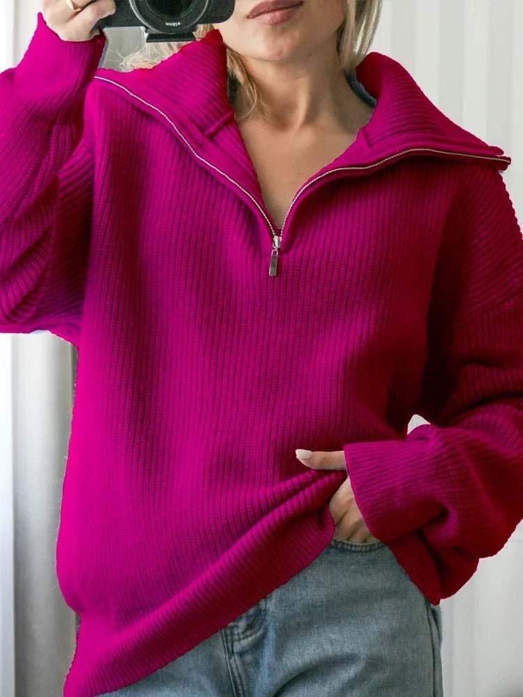 Turtleneck Zipper Sweater - Found Essence