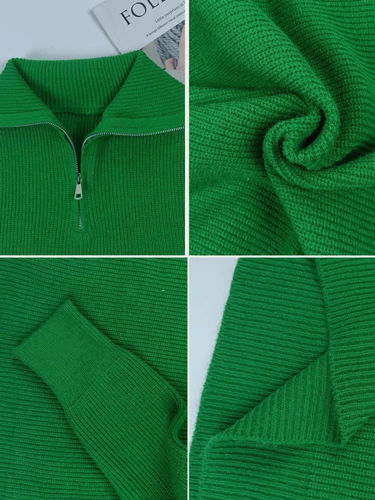 Turtleneck Zipper Sweater - Found Essence