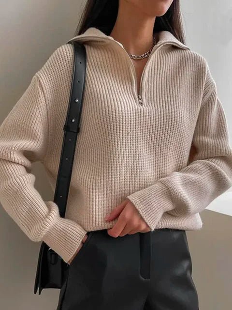 Turtleneck Zipper Sweater - Found Essence