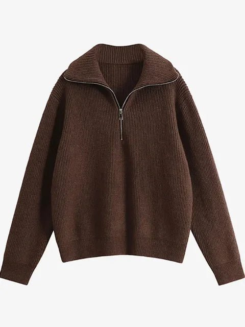 Turtleneck Zipper Sweater - Found Essence