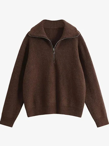 Turtleneck Zipper Sweater - Found Essence