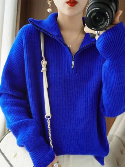 Turtleneck Zipper Sweater - Found Essence